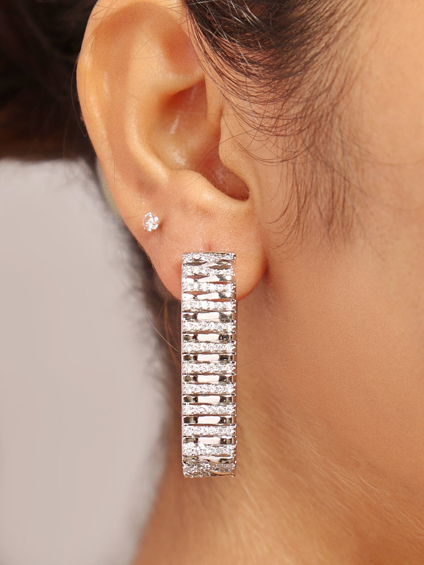 Luminous Silver Hoops