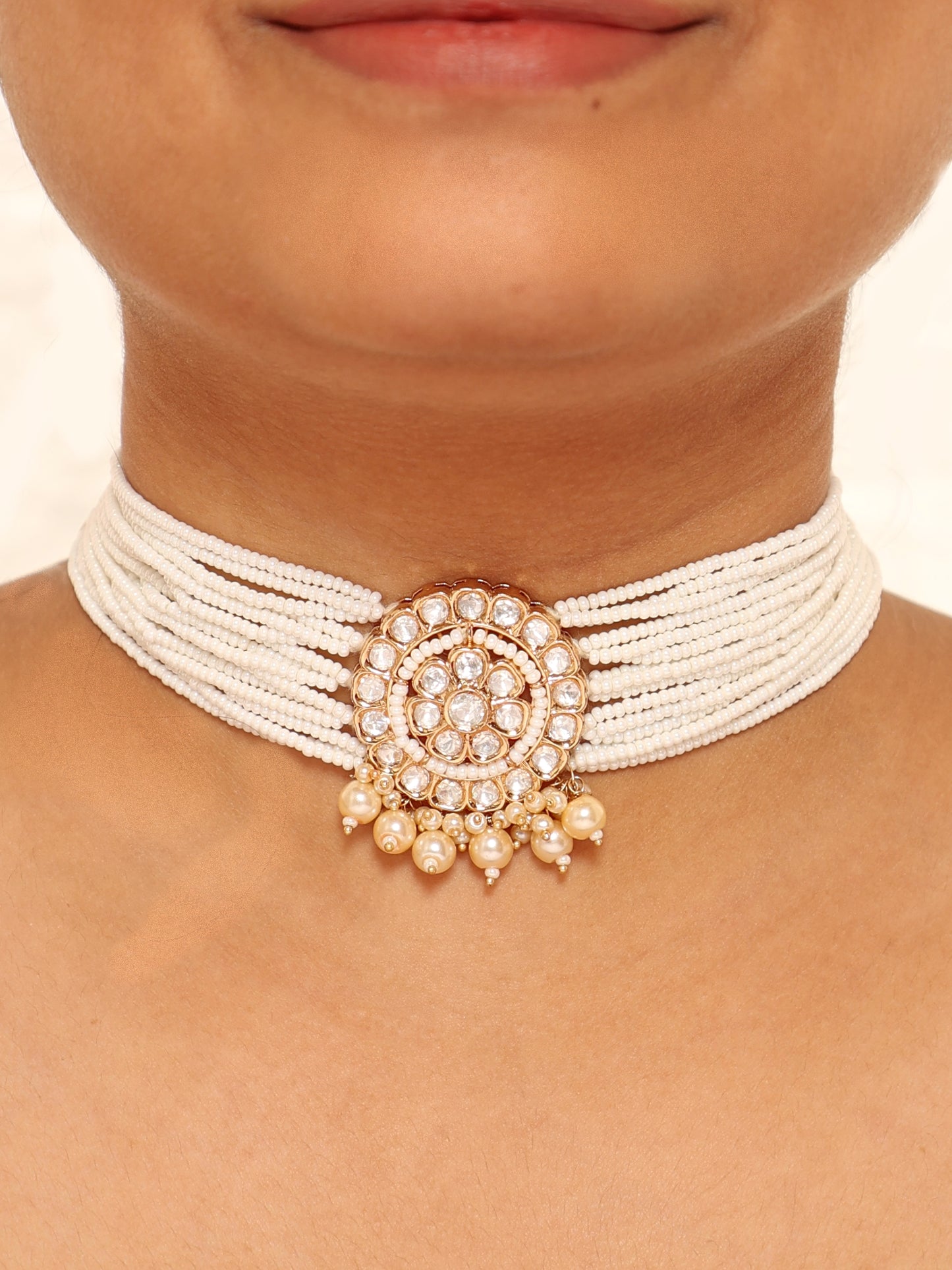 Nadya Kudun Beaded Choker Set with Earrings