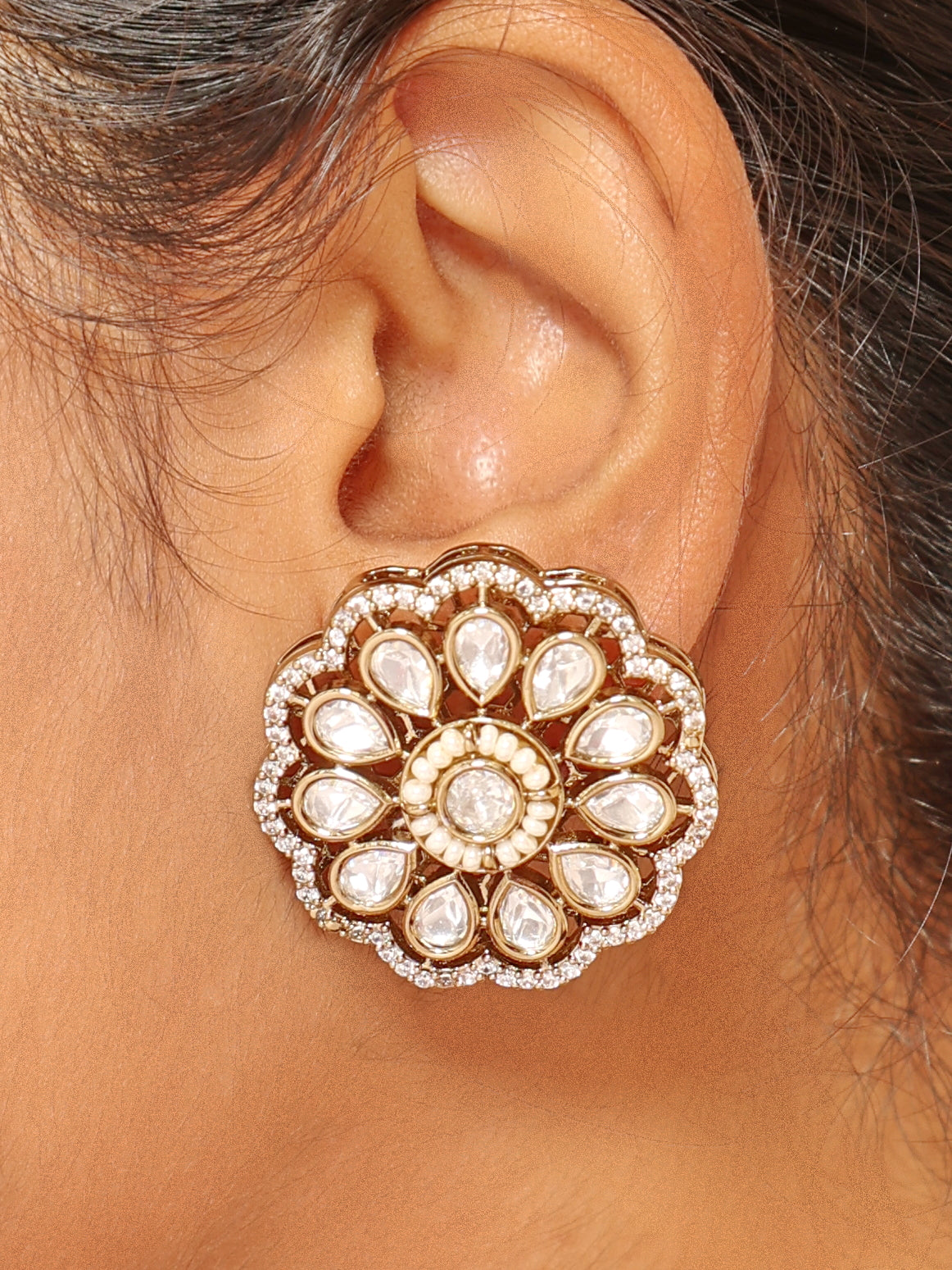 Primrose Kundan beaded Choker Set With Earrings