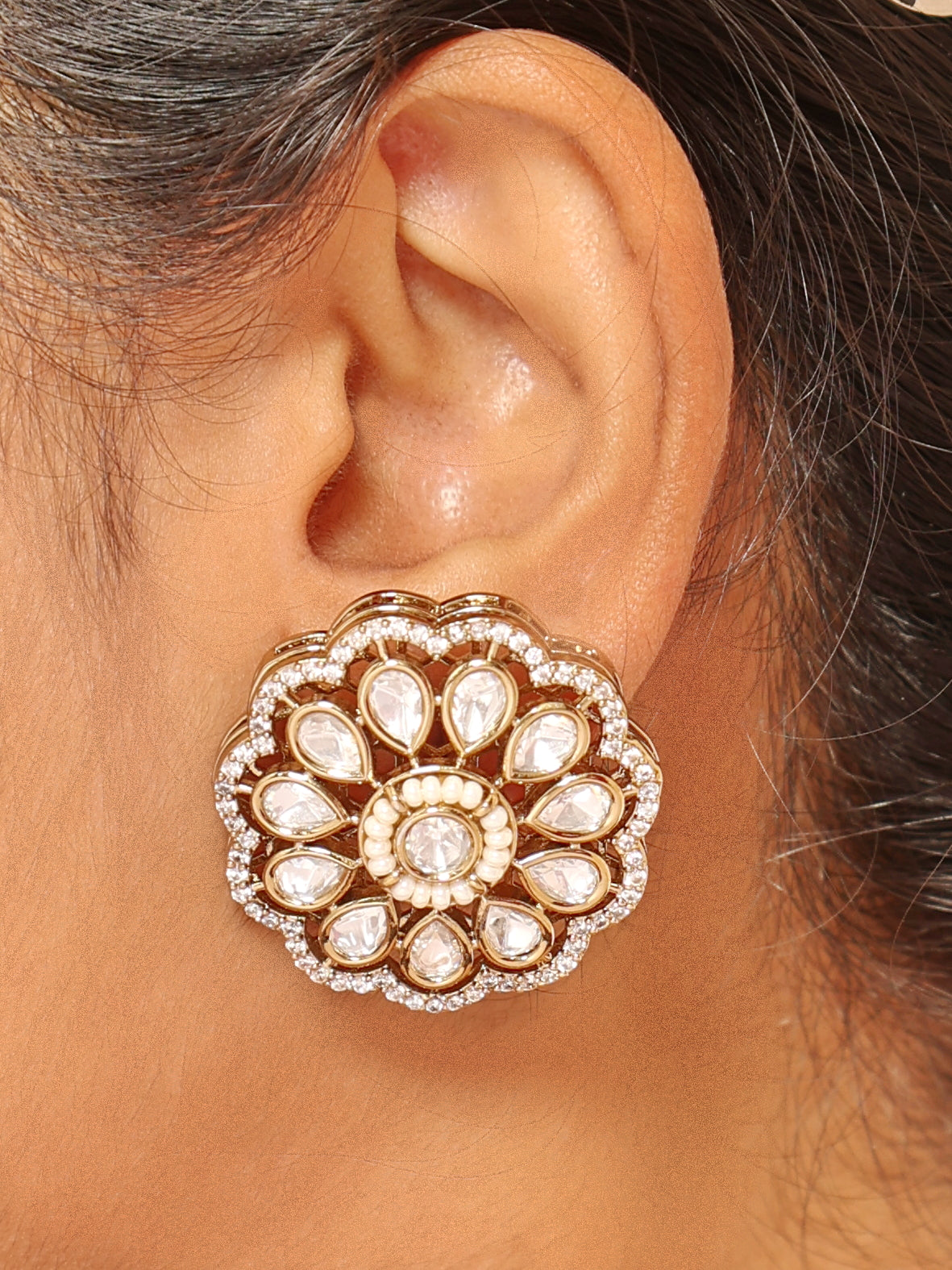 Primrose Kundan Green beaded Choker Set With Earrings