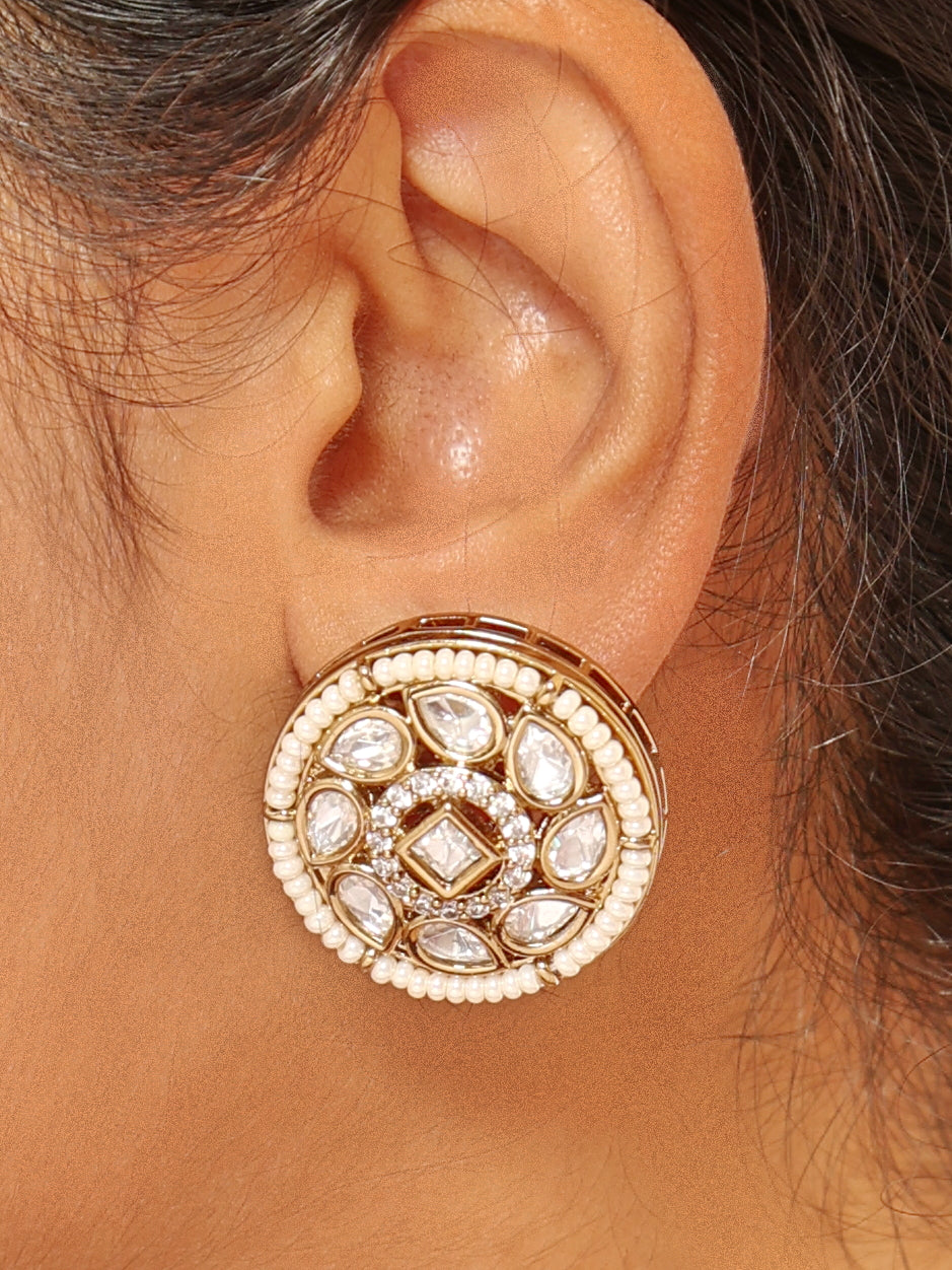 Nur Mint Beaded Choker Set With Earrings