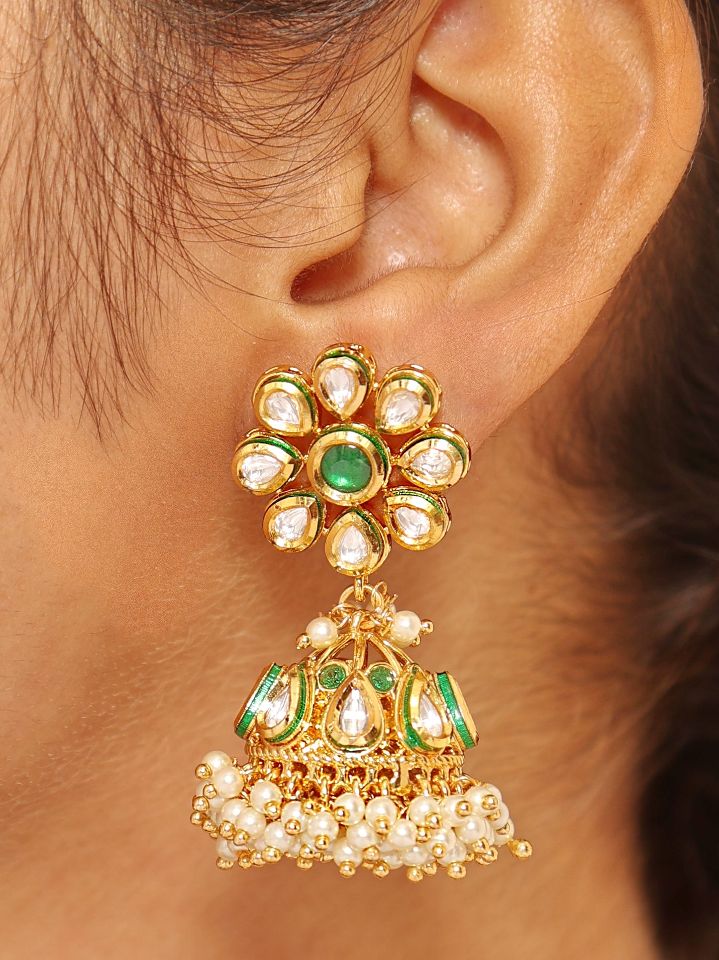 Aarya Floral Kundan Earrings