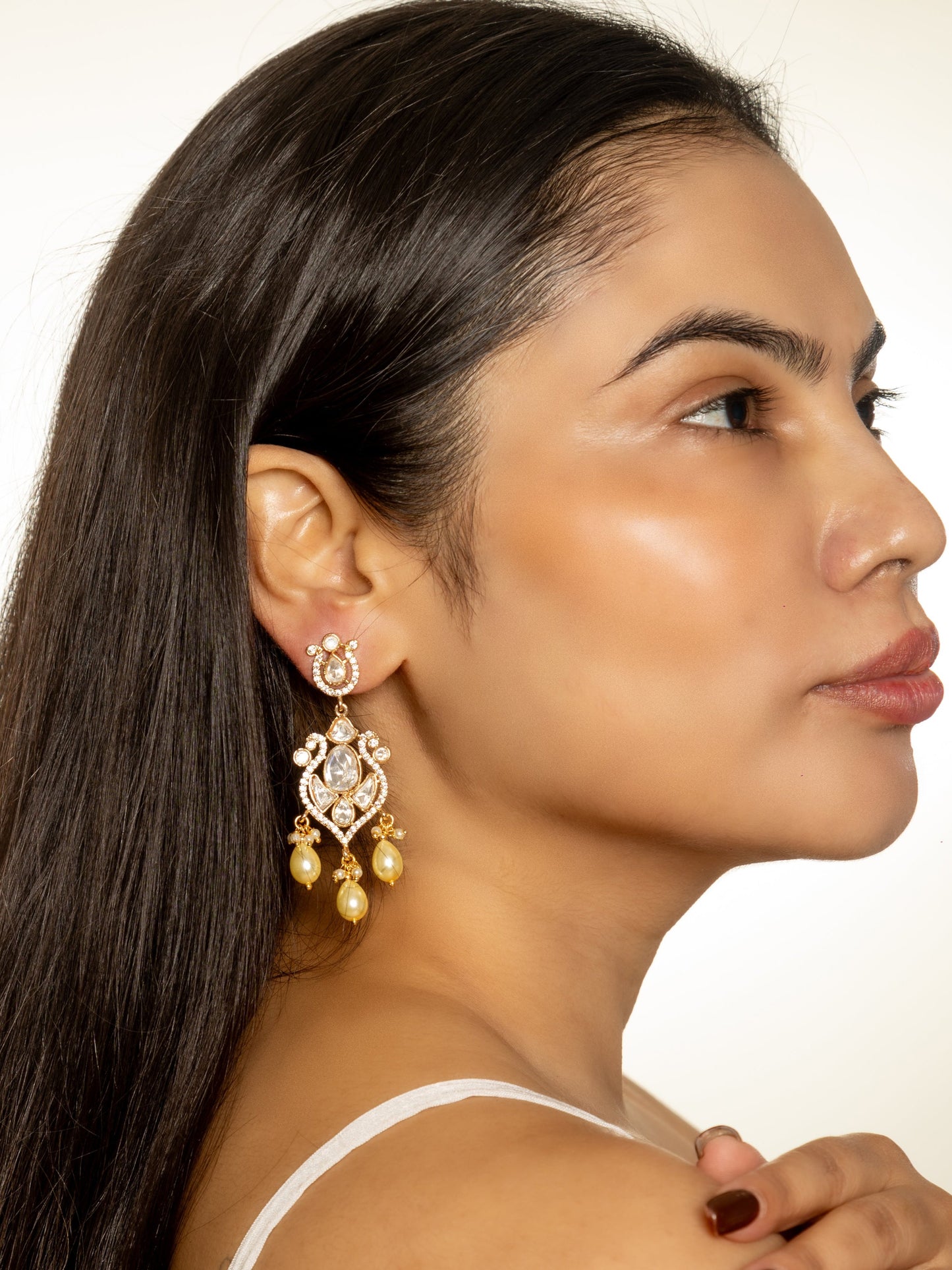 Kavya Beige Earrings