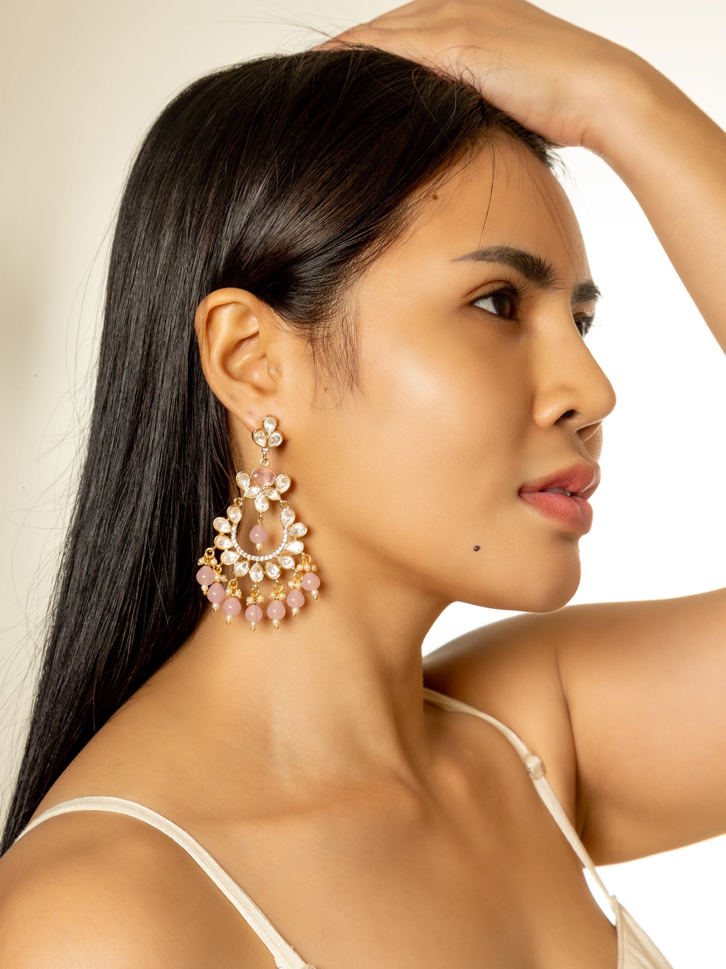 Damini Pink Chandbali