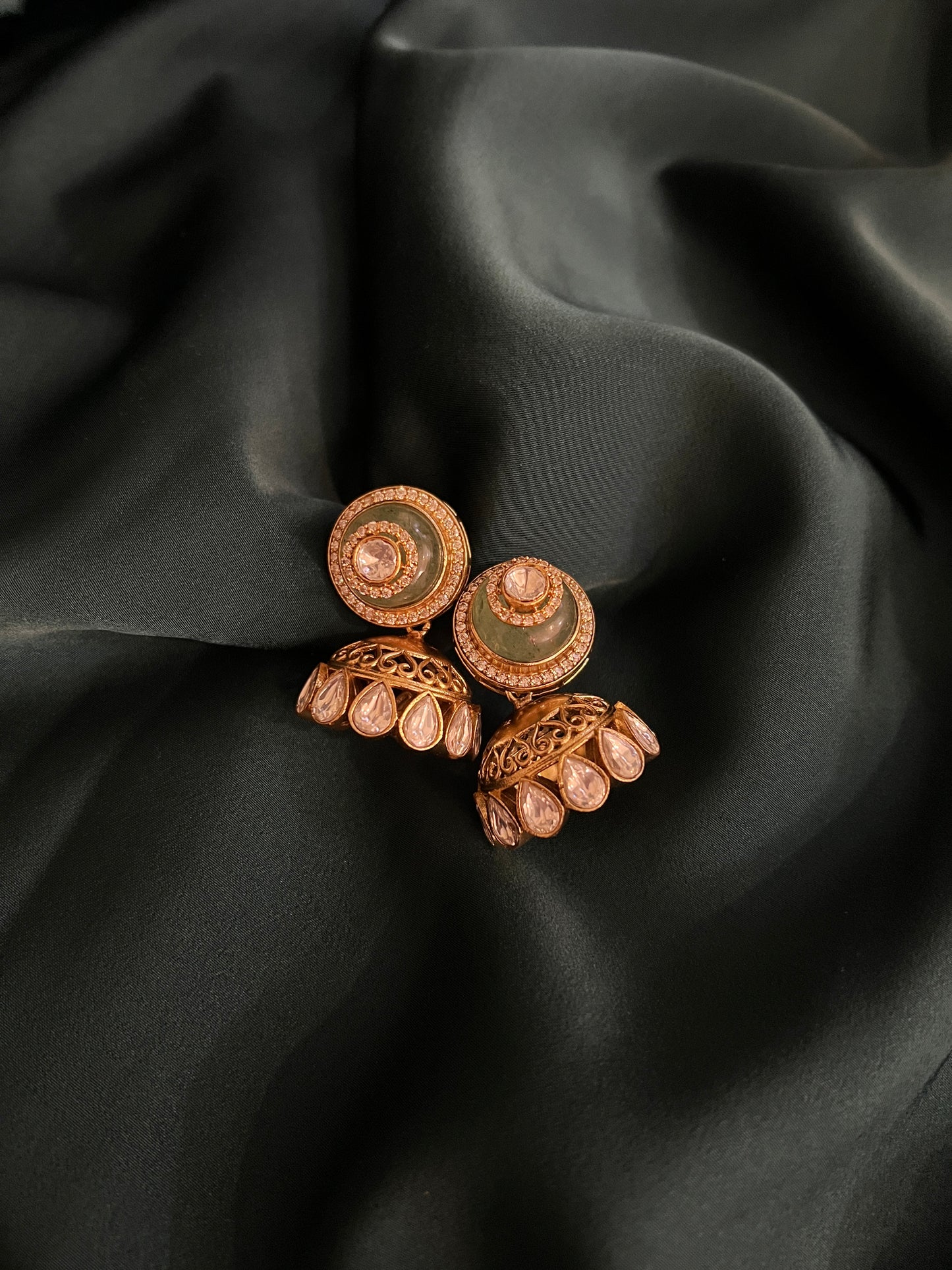 Kusuma Mint Kundan Jhumka
