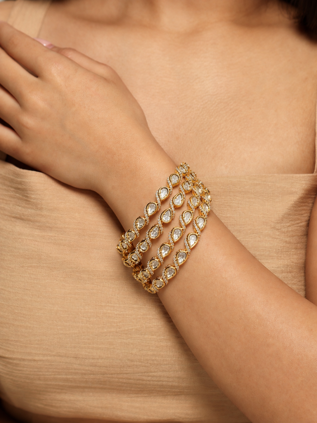 Zaria Polki Cascade Bracelet Set