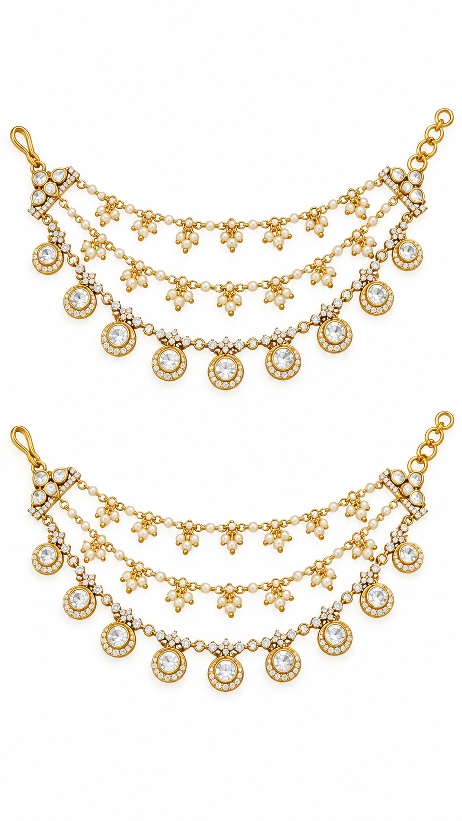 Noor Pearl Polki Ear Chain