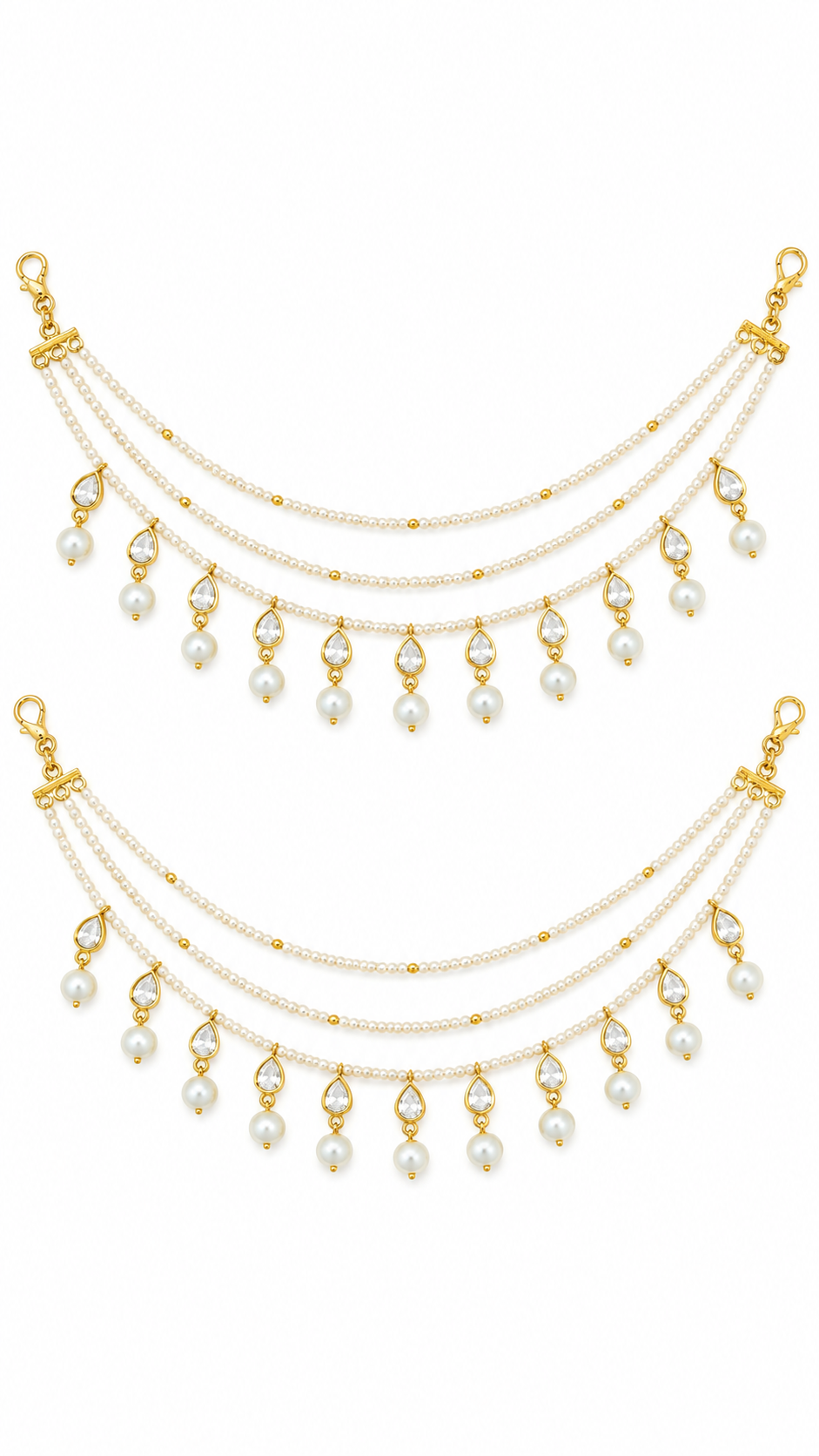 Aaira Pearl Kundan Ear Chain