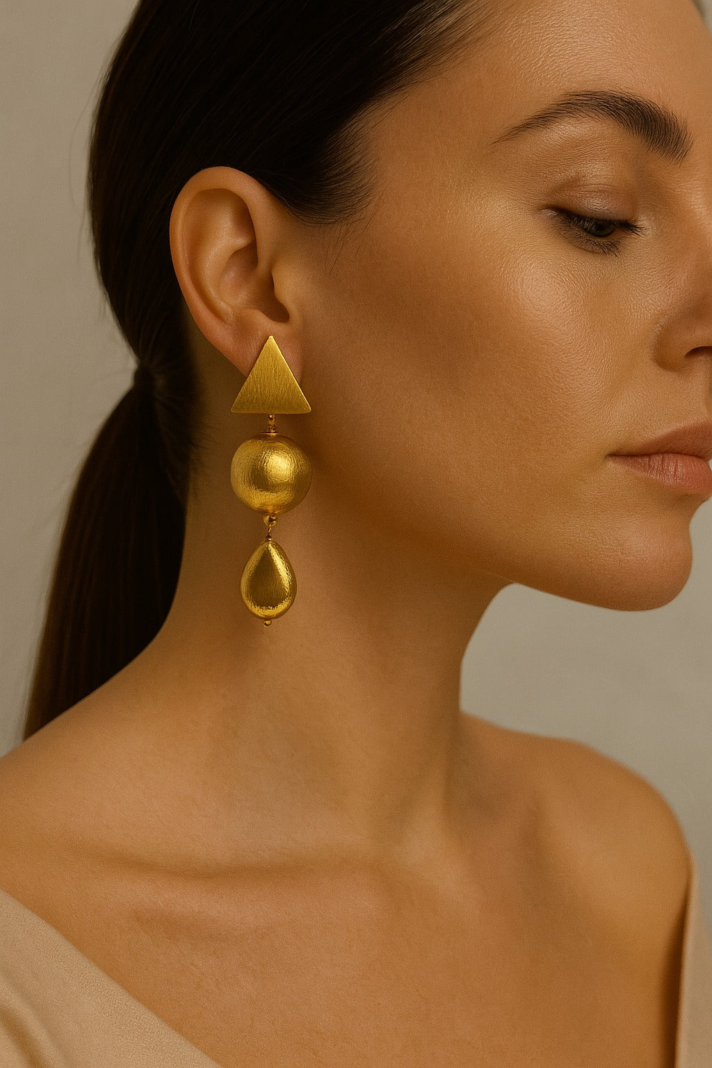 Gilded Vertex Drop Earrings