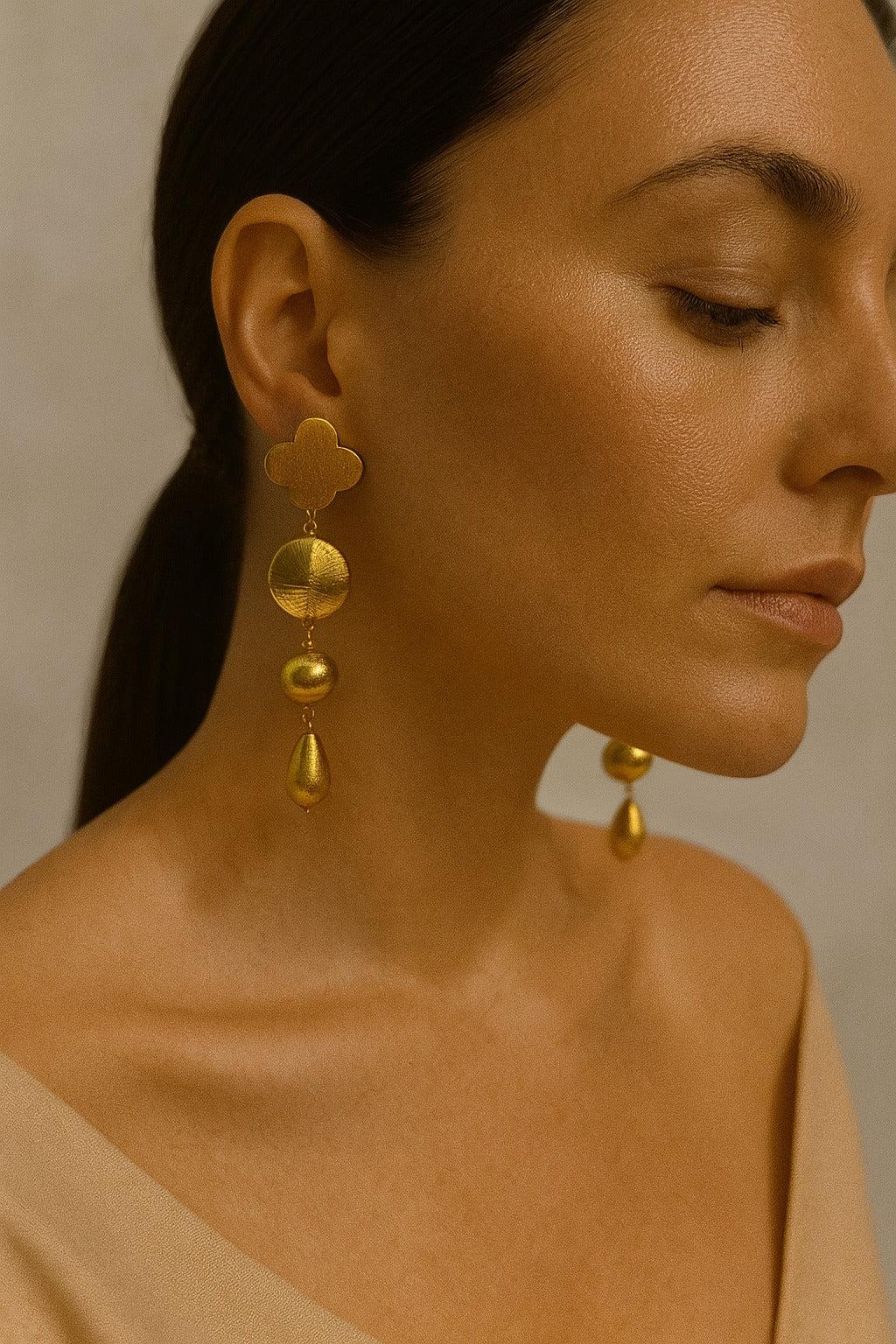 Aureus Clover Drop Earrings