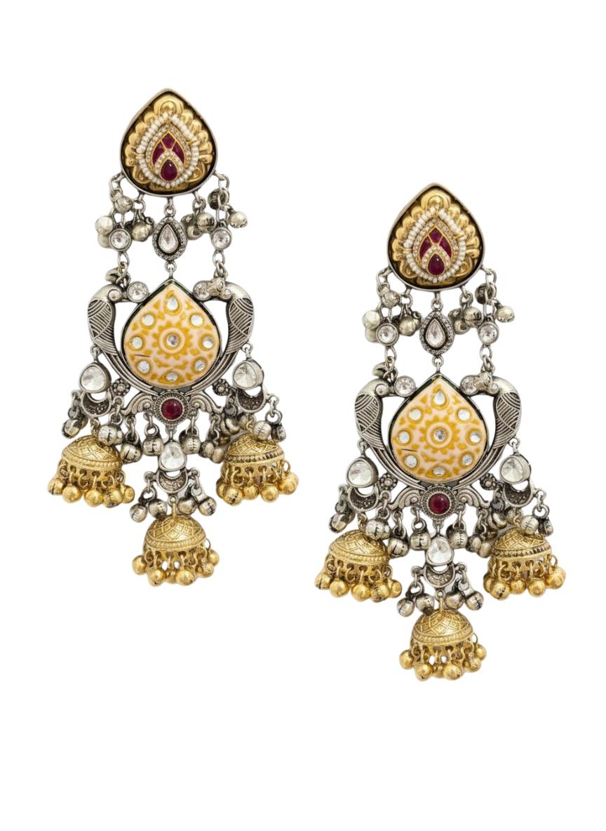 Heritage Peacock Charm Jhumkas