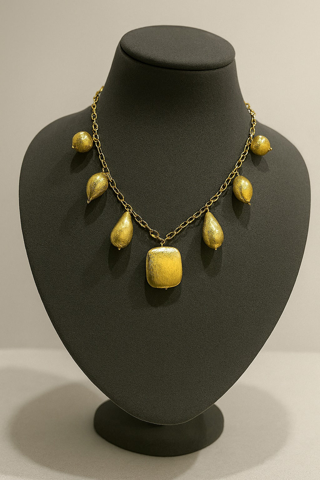 Golden Contour Charm Necklace