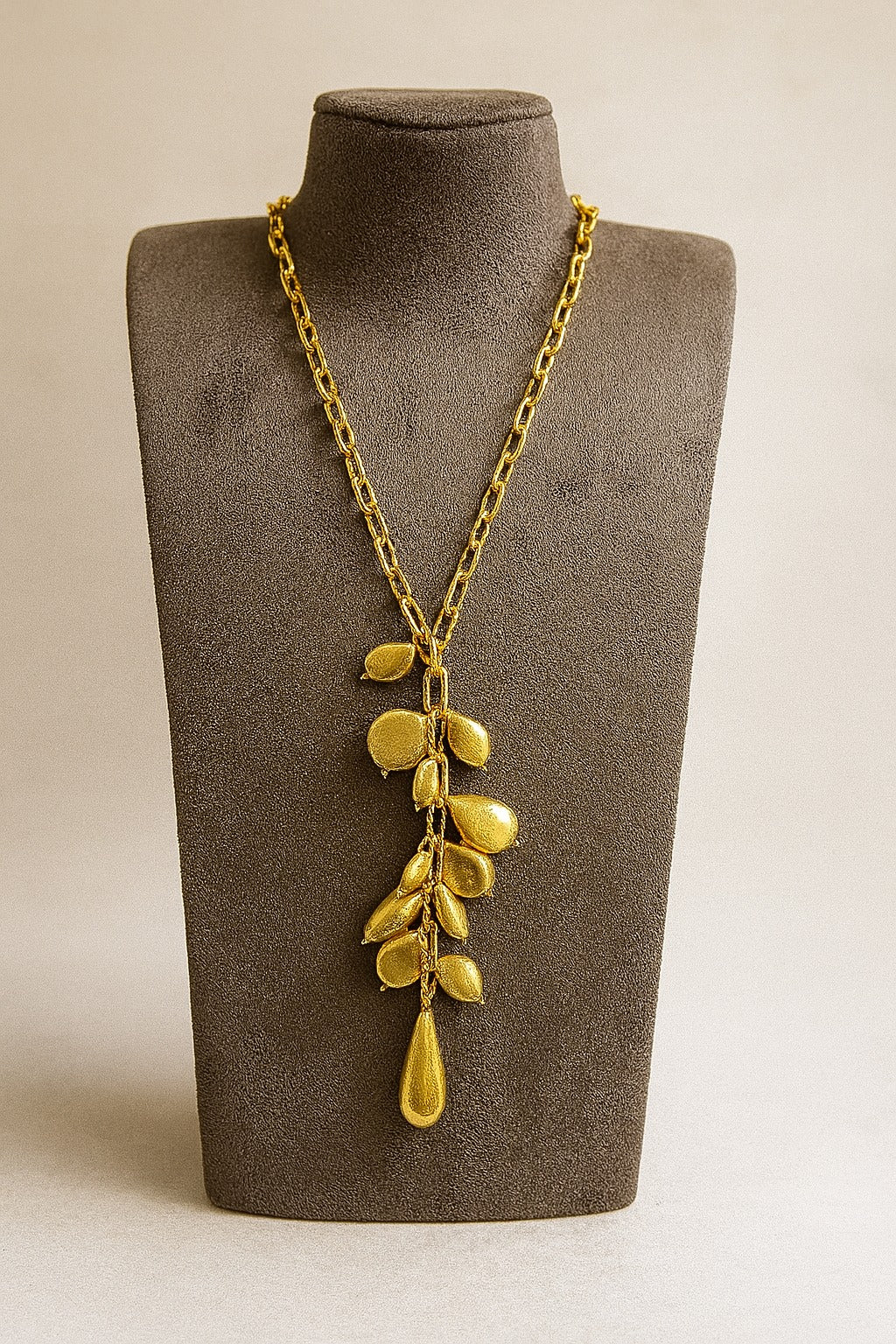 Golden Cascade Charm Necklace