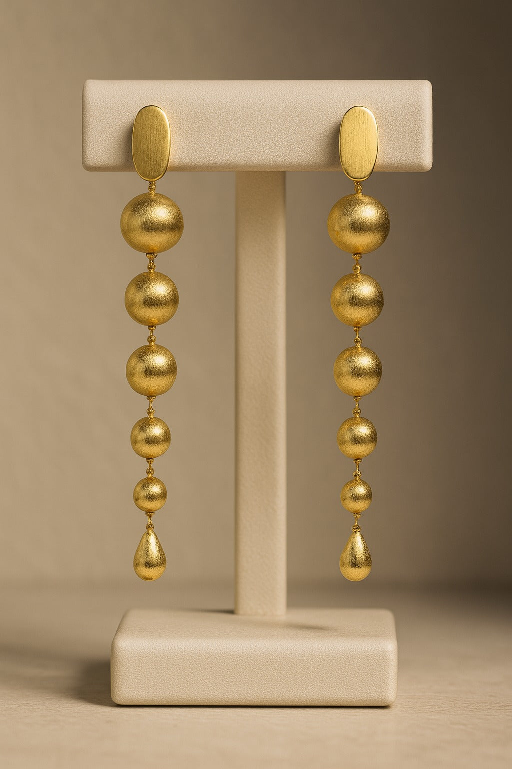Golden Pebble Drop Earrings