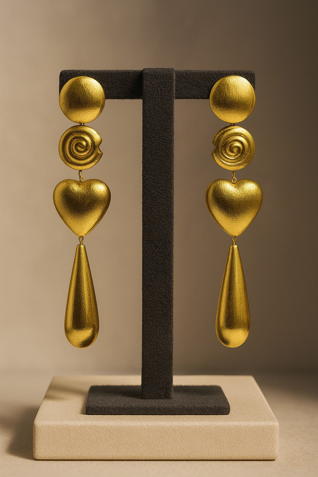 Golden Muse Heartfall Earrings