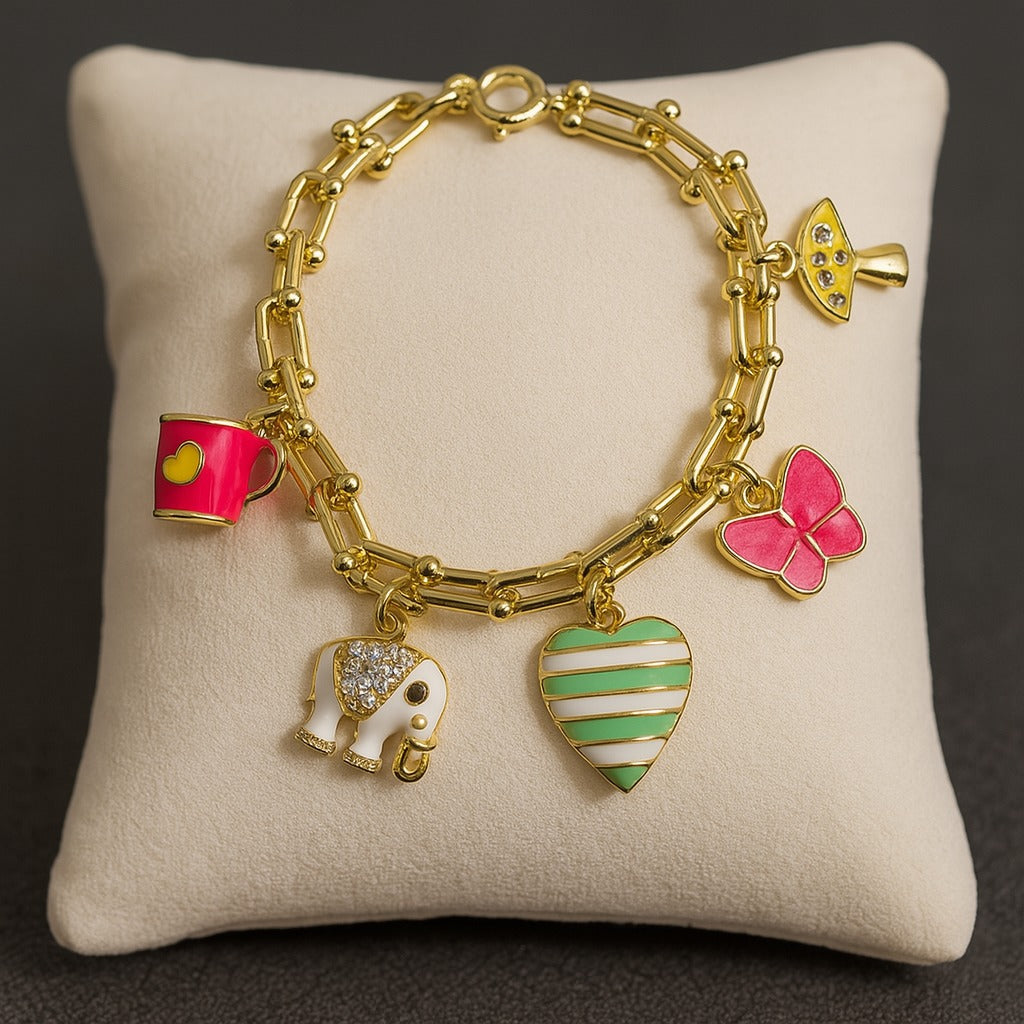 Whimsy Heart Charm Bracelet