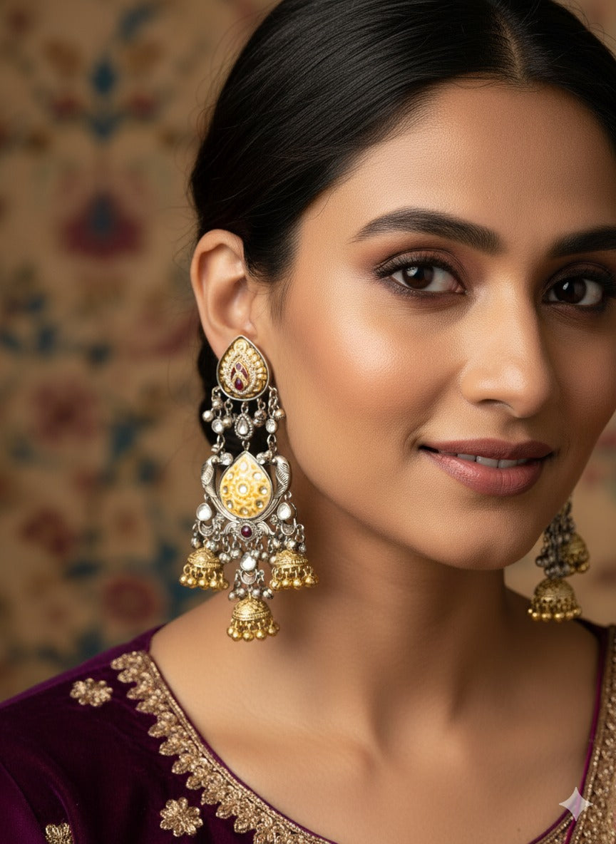 Heritage Peacock Charm Jhumkas
