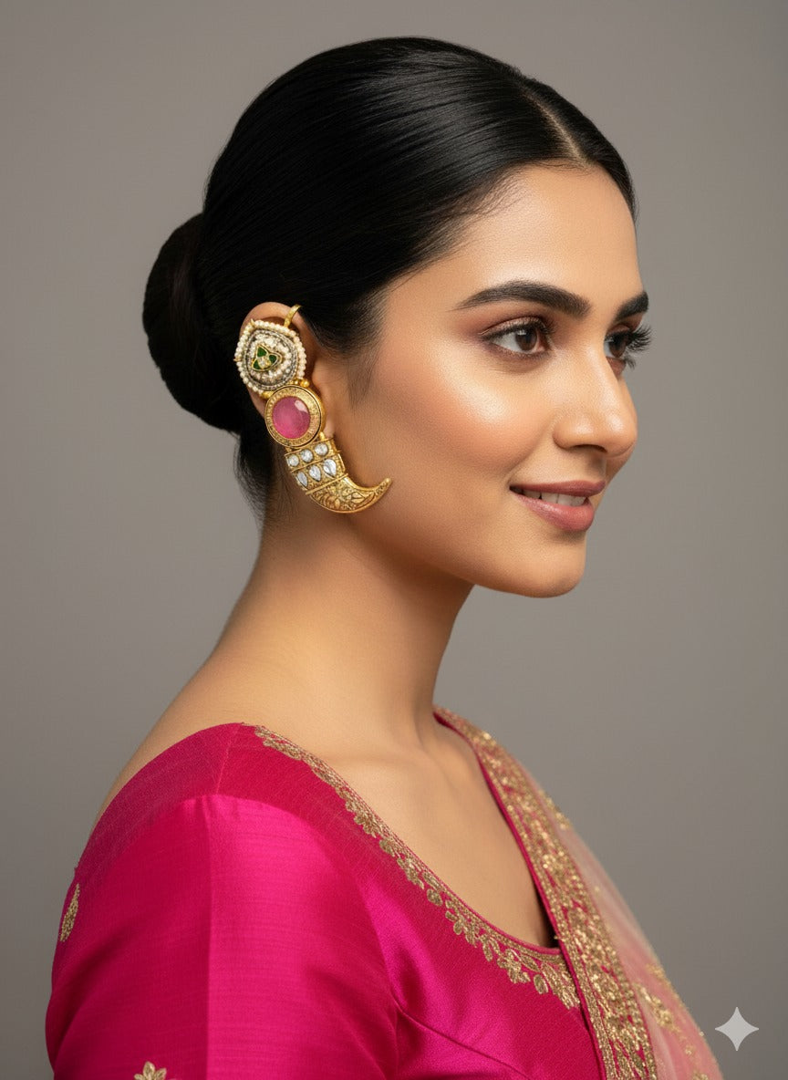 Royal Crescent Kundan Ear Cuffs