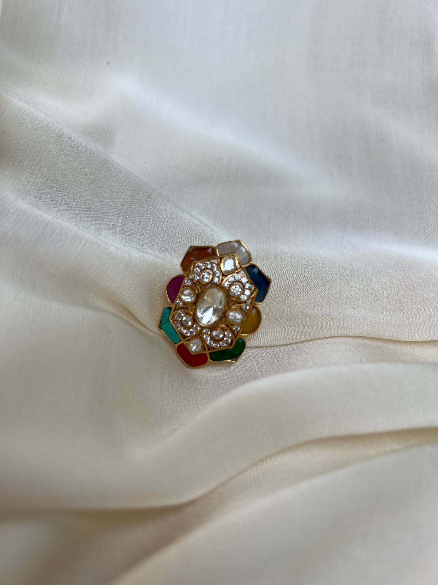 Whispering Kundan Spark Ring