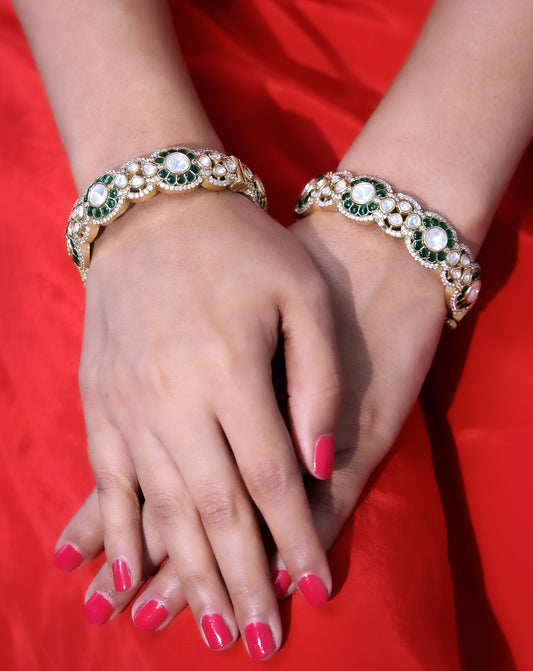 Emerald Kundan Radiance Bangles