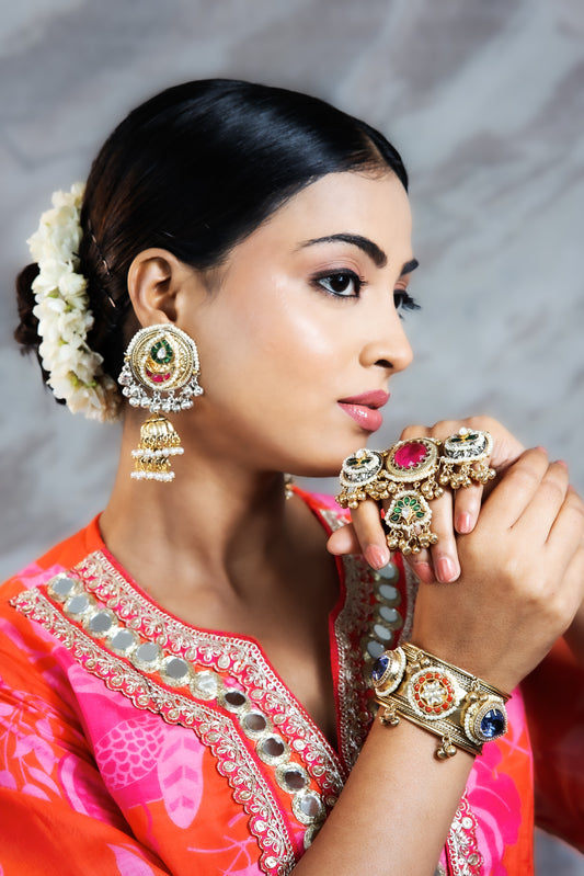 Royal Kundan Blossom Ensemble Set