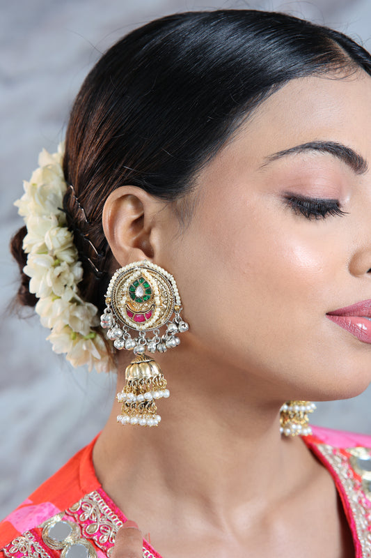 Royal Meenakari Kundan Jhumka