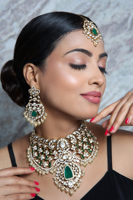 Emerald Aura Bridal Symphony Set