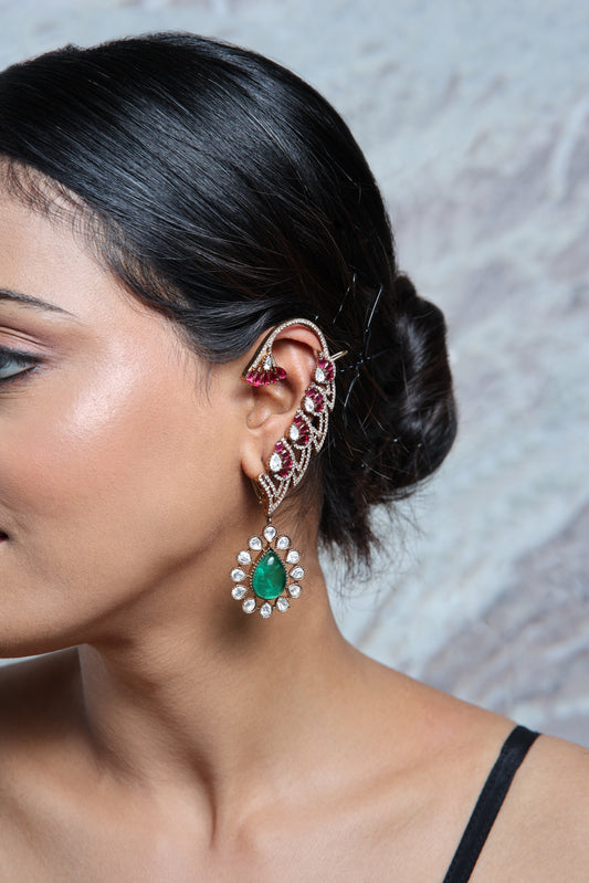 Emerald Sovereign Ear Cuff