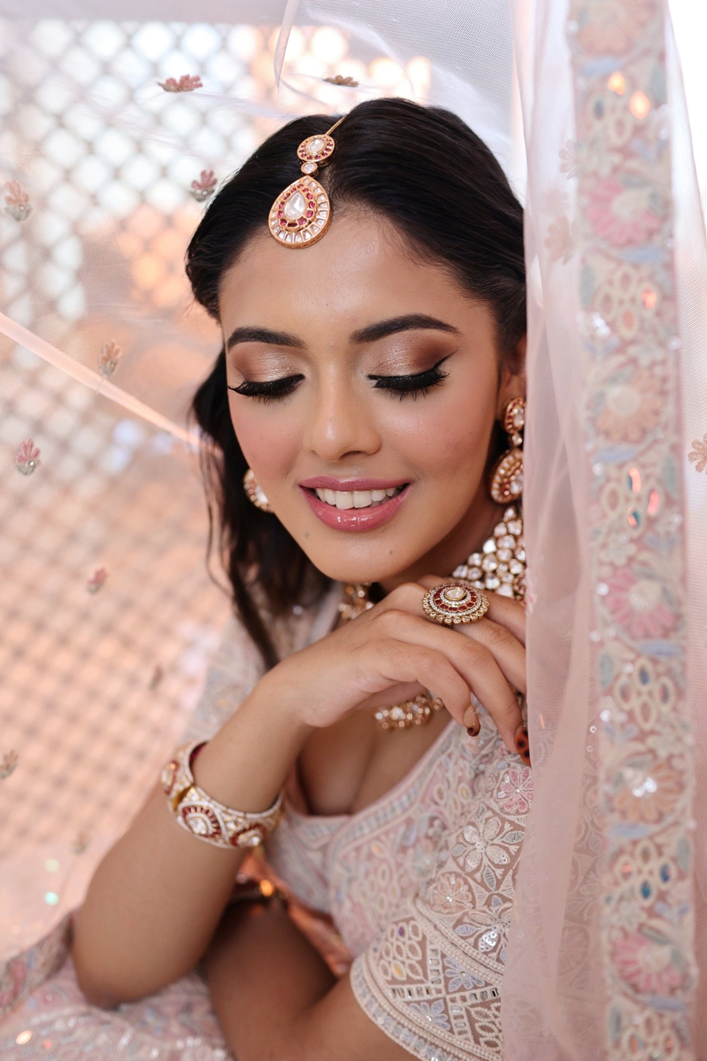 Blushing Radiance Kundan Ensemble Bridal Set