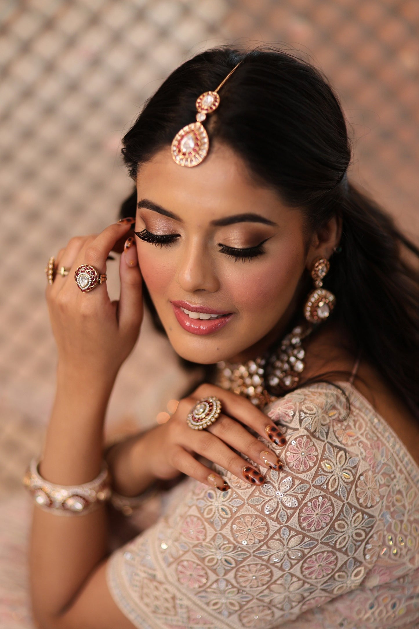 Blushing Radiance Kundan Ensemble Bridal Set