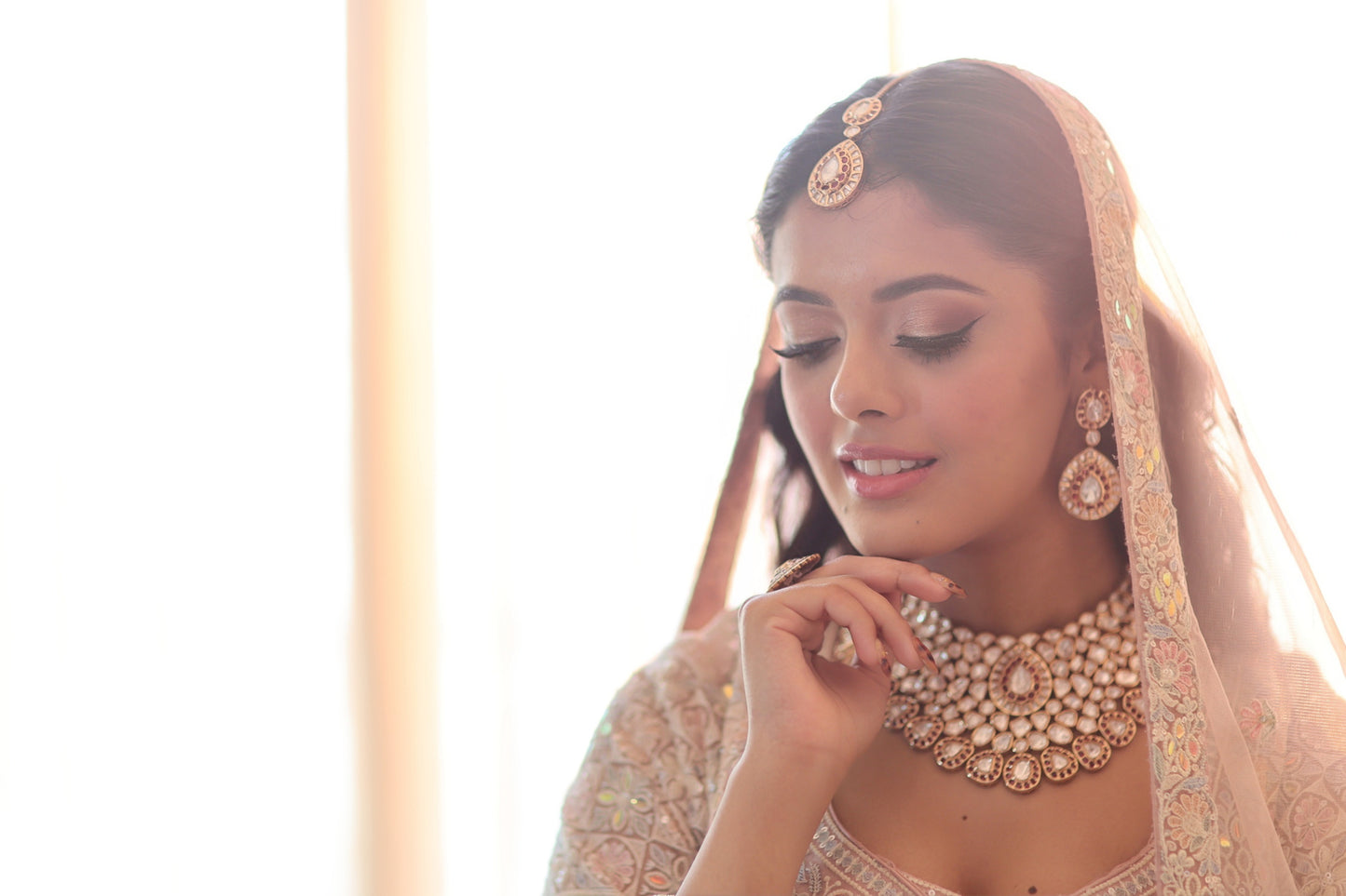 Blushing Radiance Kundan Ensemble Bridal Set