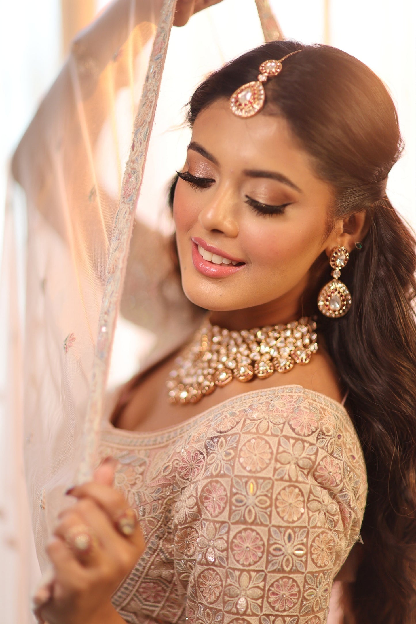 Blushing Radiance Kundan Ensemble Bridal Set