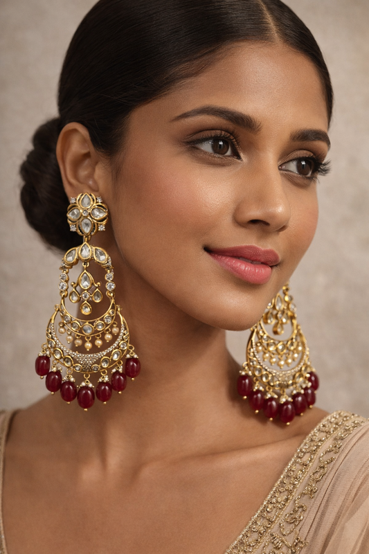 Advika Chandrika Polki Statement Earrings