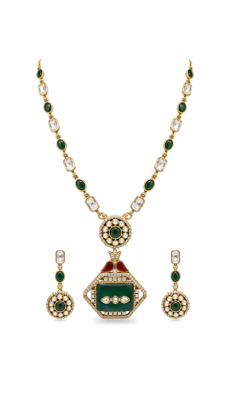 Zoraya Emerald Regal Pendant Set