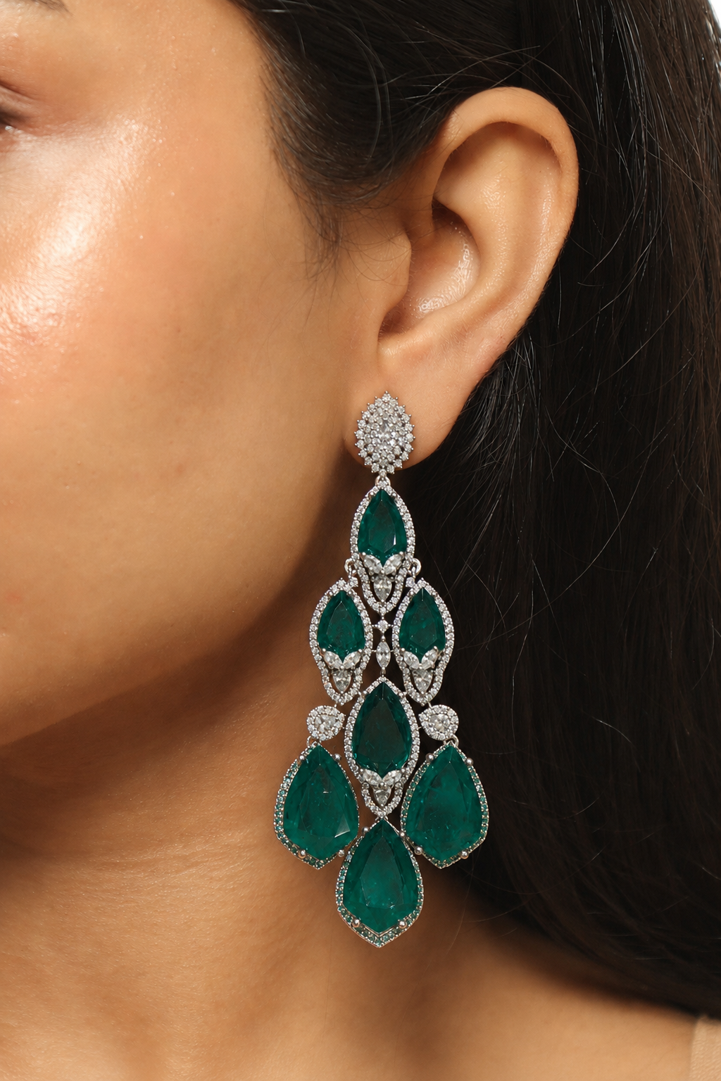 Verdelle Emerald Chandelier Earrings