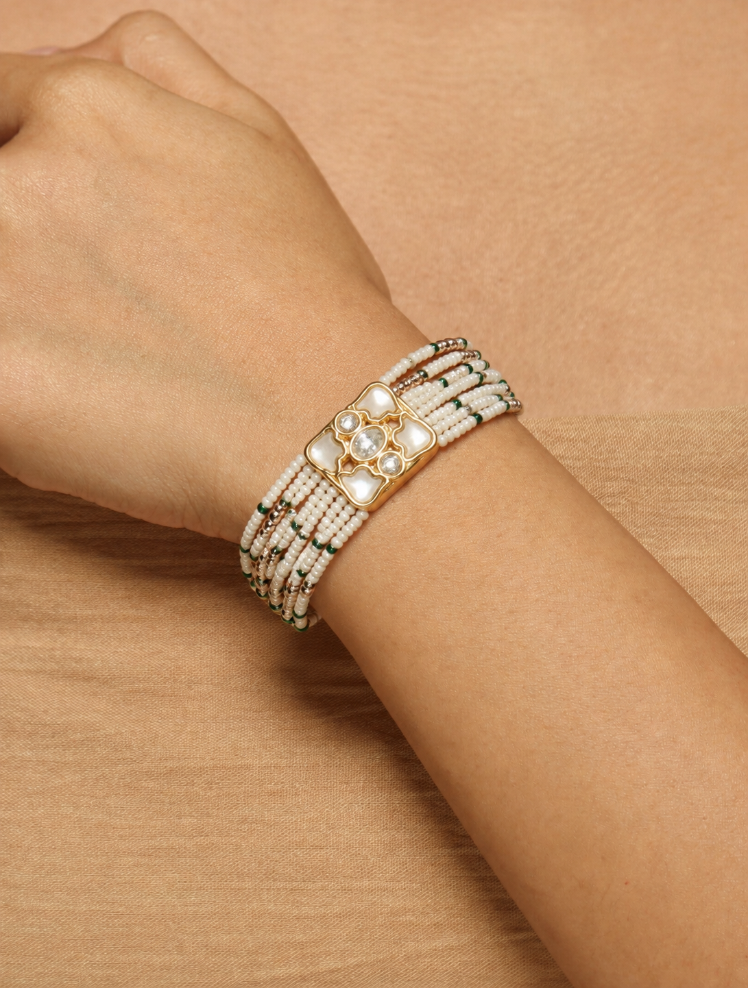Aabha Pearl Kundan Bracelet
