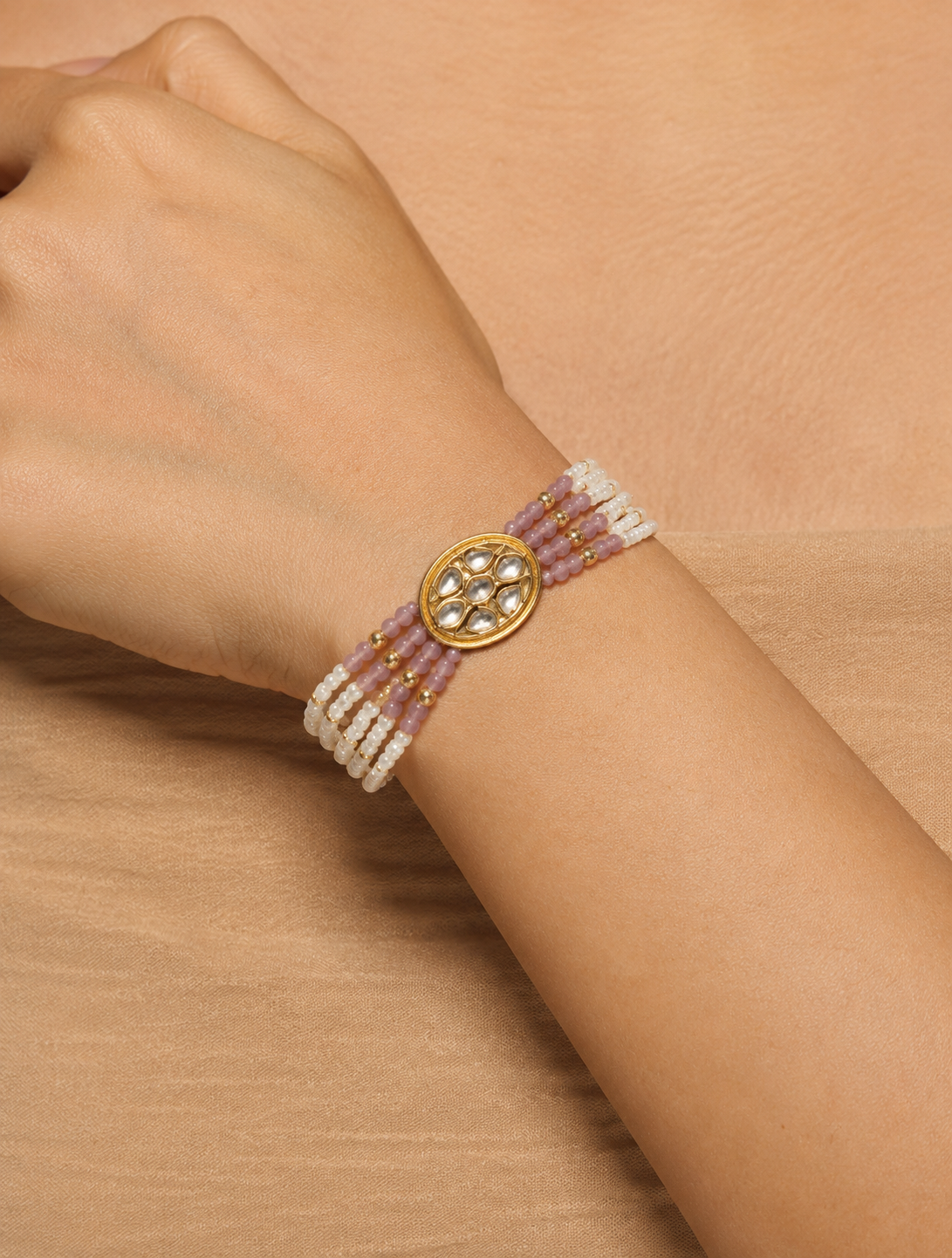 Gulnaar Pastel Kundan Bracelet