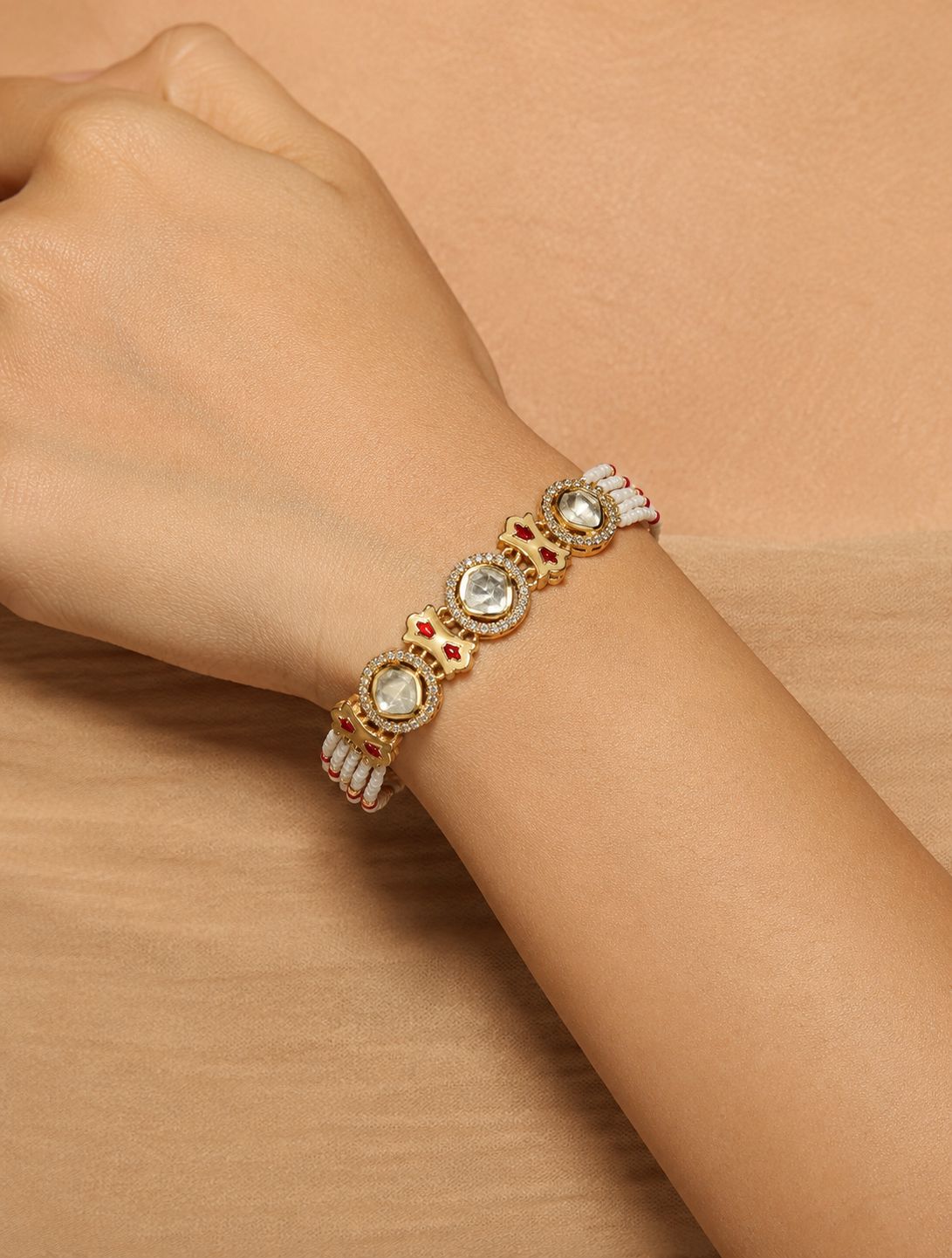 Ruhani Kundan Pearl Bracelet