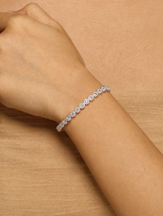 Celeste Halo Tennis Bracelet