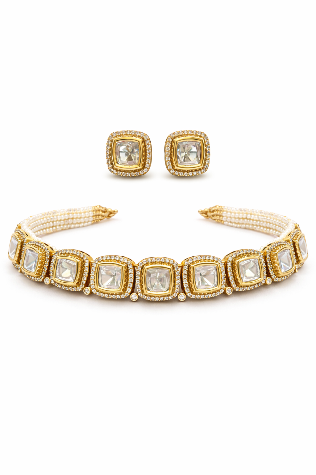 Ivora Polki Pearl Choker Set