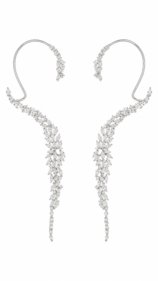 Celeste Vine Crystal Ear Cuffs