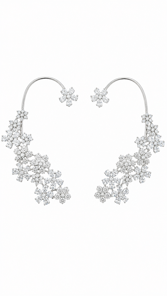 Fleur Eclat Crystal Ear Cuffs