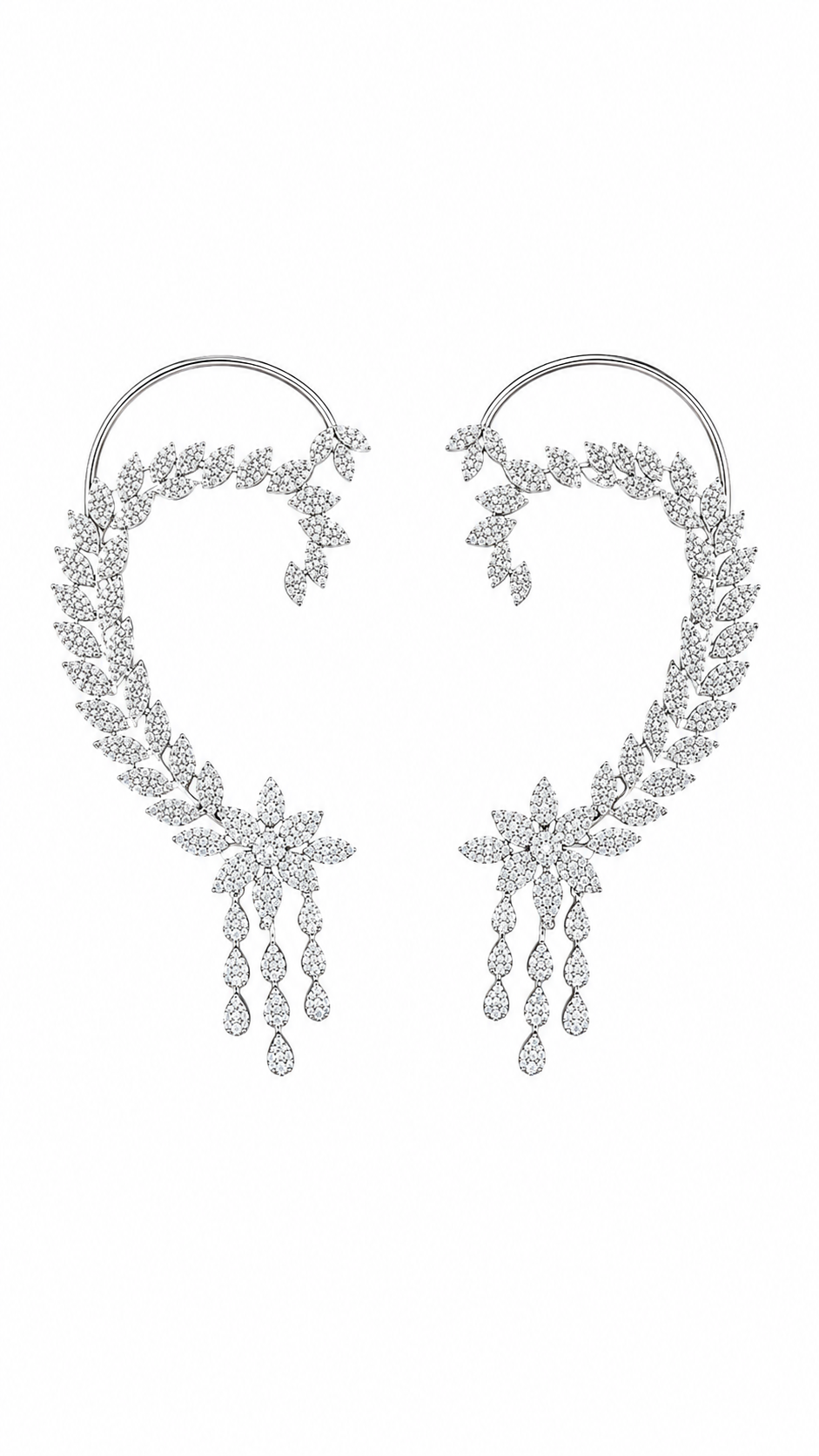 Asteria Vine Crystal Ear Cuffs