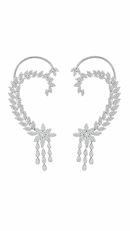 Asteria Vine Crystal Ear Cuffs