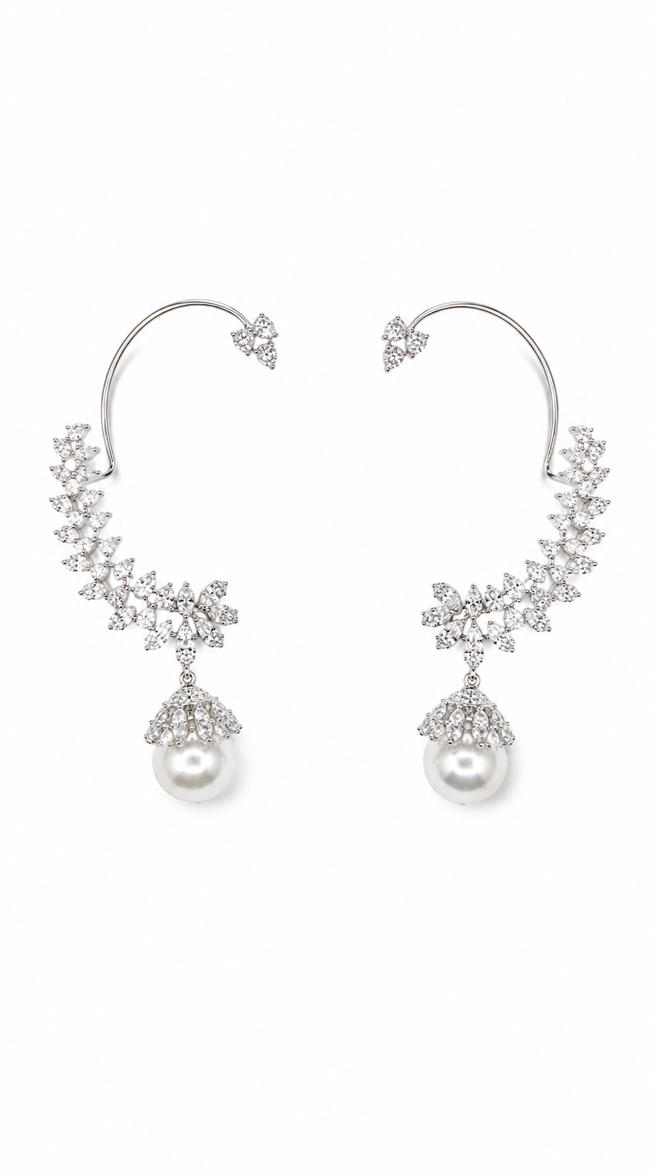 Celeste Pearl Bloom Ear Cuffs