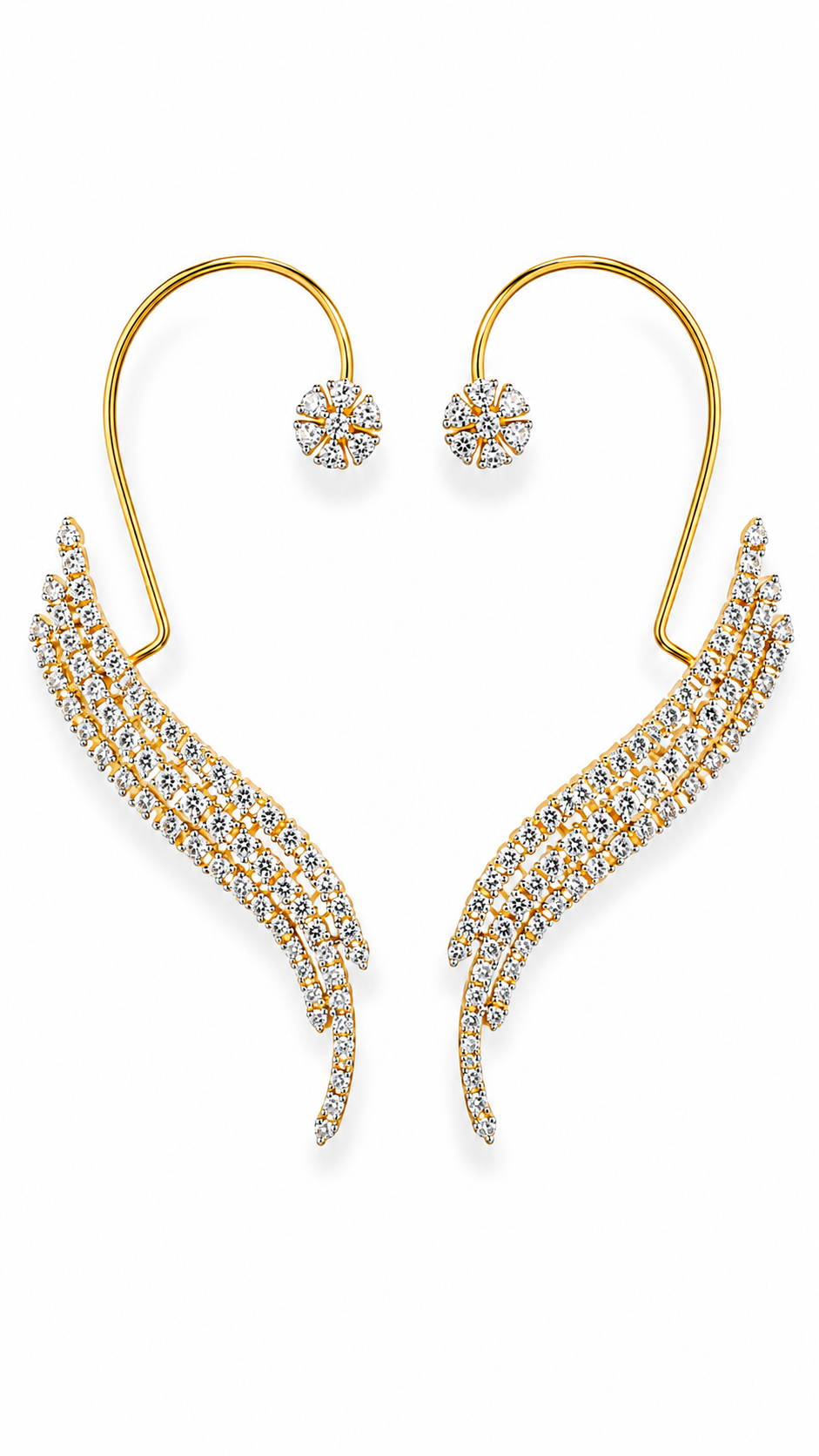 Aureate Angel Wing Ear Cuffs