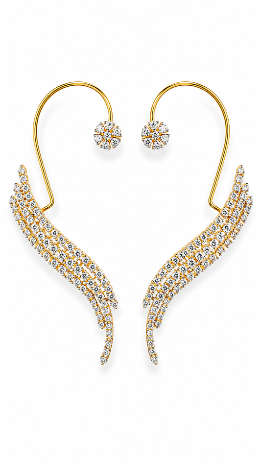 Aureate Angel Wing Ear Cuffs