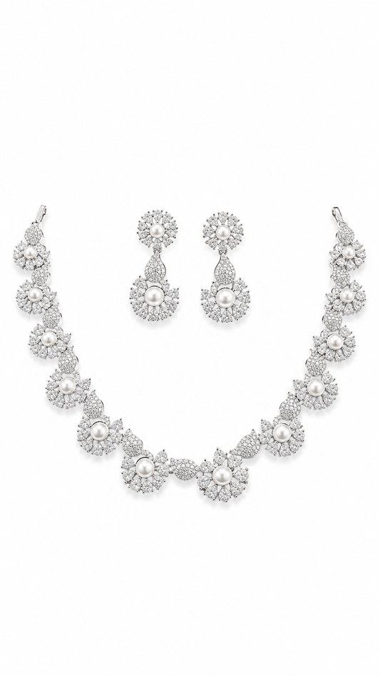 Pearl Royale Blossom Necklace Set