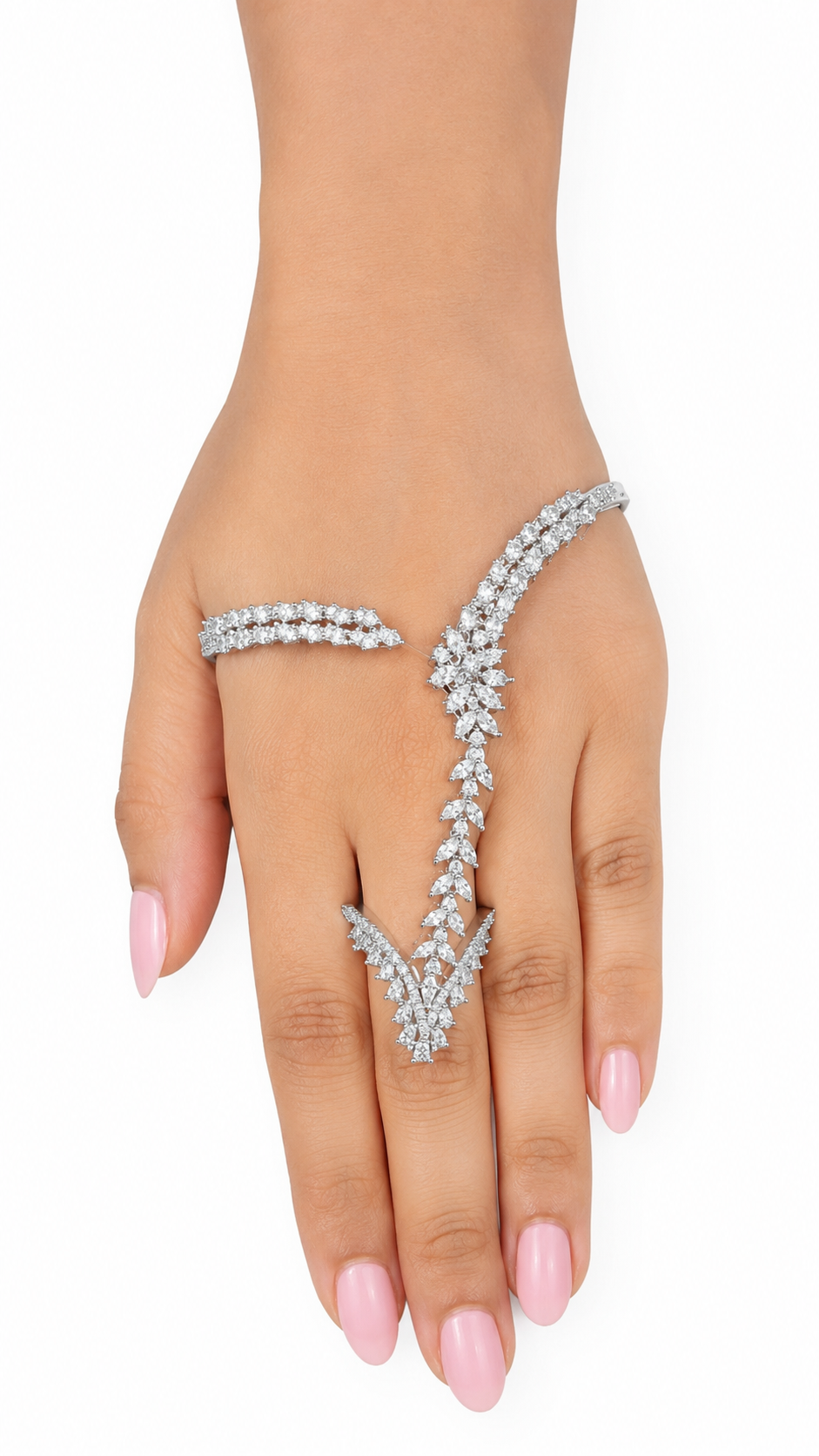 Aurelia Crystal Hand Harness Bracelet Ring