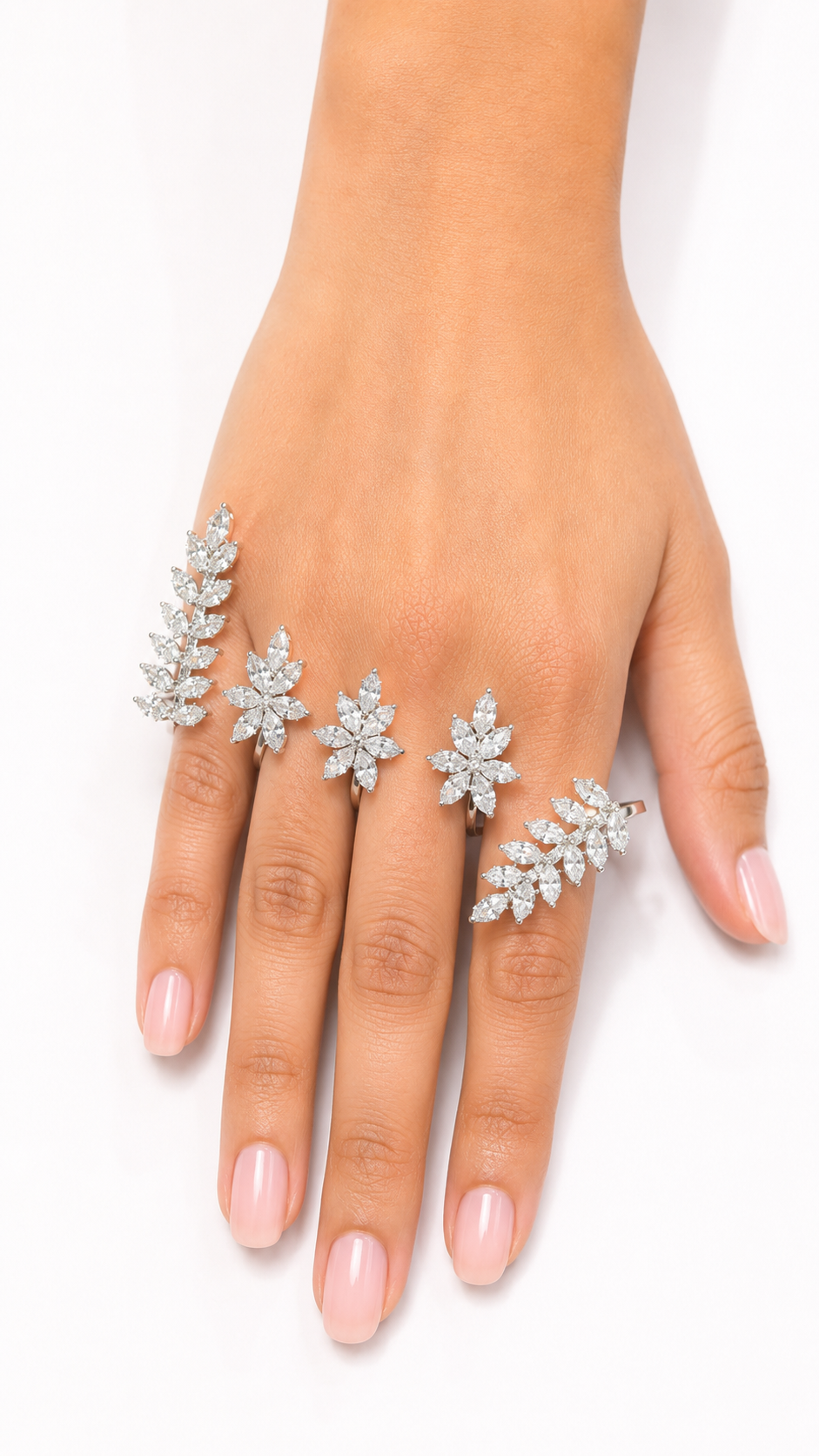 Celestia Crystal Garden Knuckle Ring Set